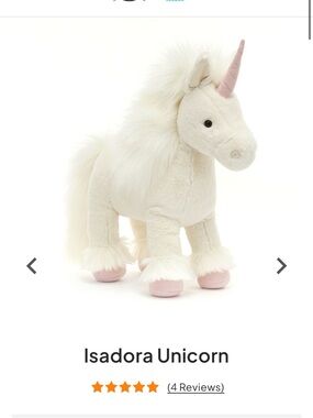 Jellycat Isadora Unicorn Plush - Cream with Pink Accents